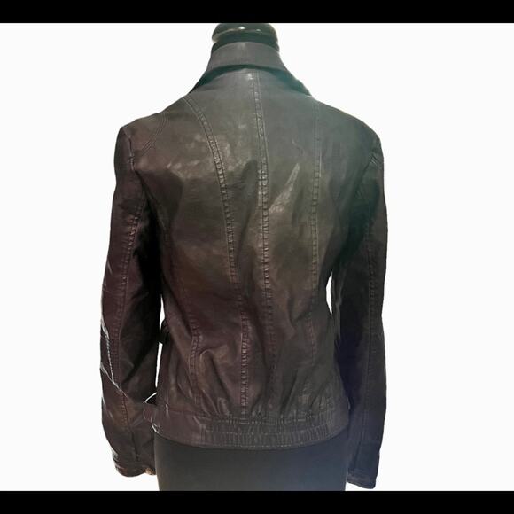 Kut From The Kloth Vegan Leather Purple Biker Moto Boho Jacket S Edgy Baddie - Picture 3 of 8